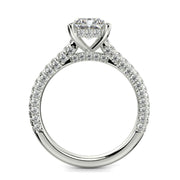 Emilia Radiant Cut Pave Halo 4 Prong Claw Set Engagement Ring - Nivetta